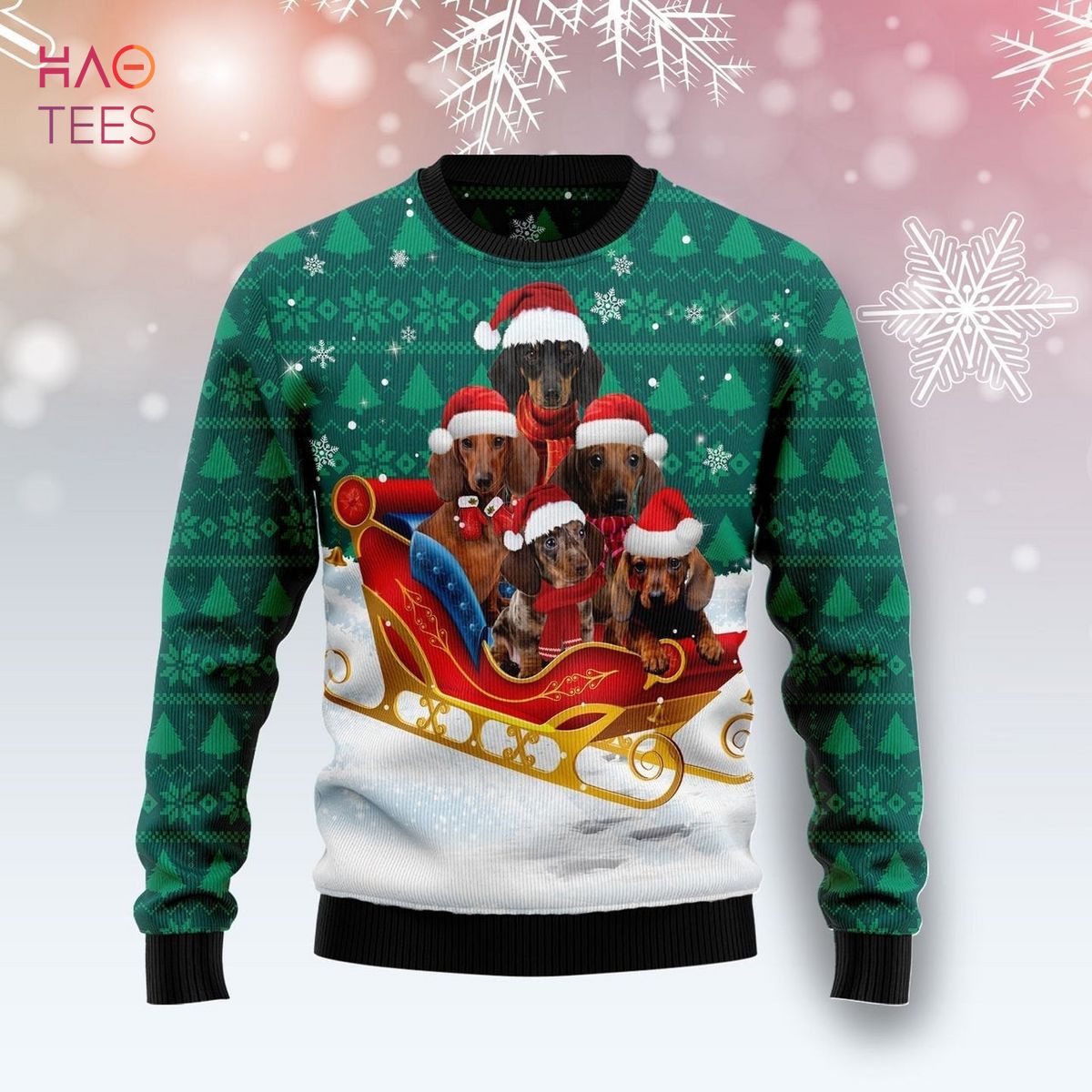 Dachshund Dog Snow Ugly Christmas Sweater Dachshund Dog Snow Ugly Christmas Sweater