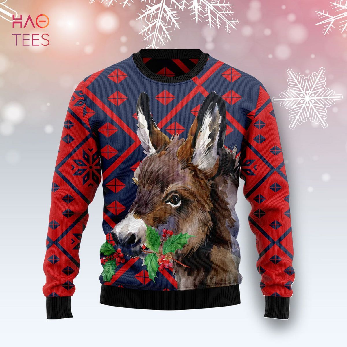 Donkey Leaves Ugly Christmas Sweater