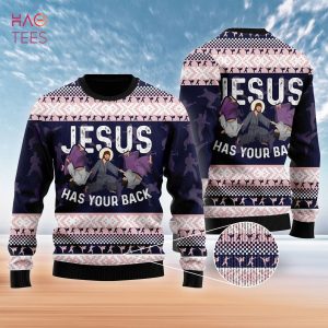 esus Has Your Back Jiu Jitsu Ugly Christmas Sweater