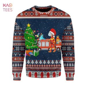 Firefighter Presents Ugly Christmas Sweater