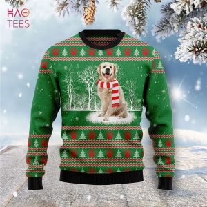Golden Retriever Winter Tree Ugly Christmas Sweater