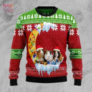Guinea Pig Love Moon Ugly Christmas Sweater