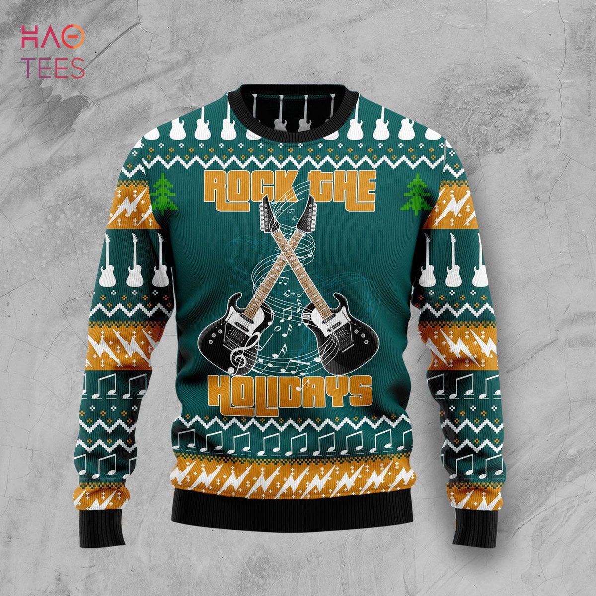 Guitar Rock The Holiday Xmas Ugly Christmas Sweater
