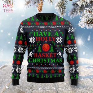Holly Basket Basketball Christmas Ugly Christmas Sweater
