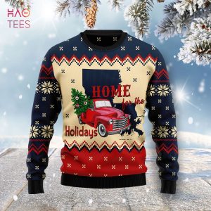 Home For The Holidays Louisiana Xmas Ugly Christmas Sweater