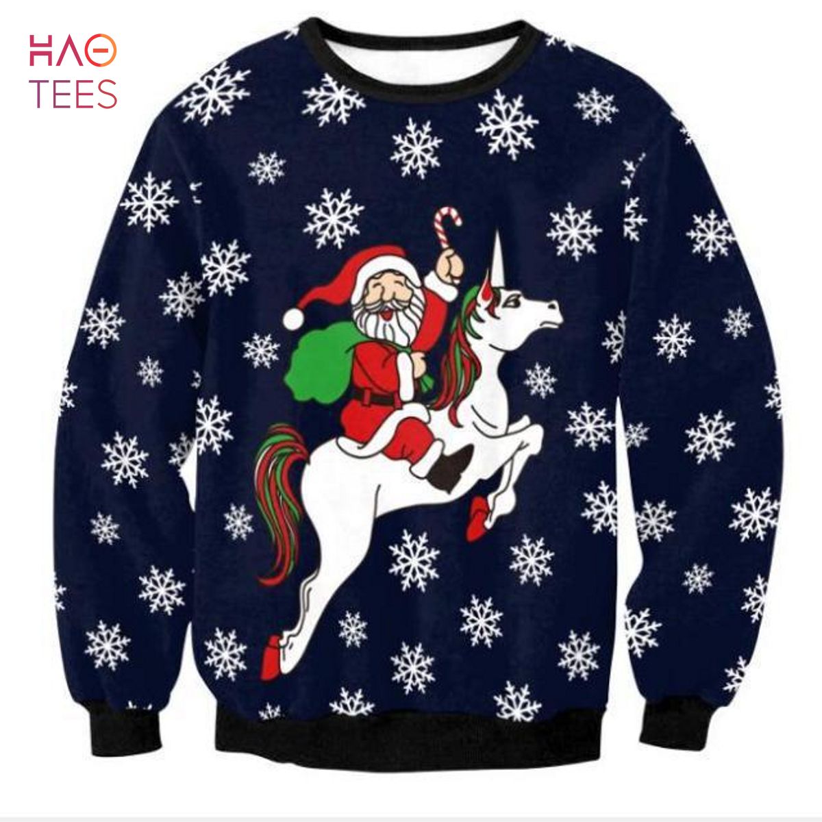 Horse And Santa Claus Christmas Ugly Christmas Sweater Horse And Santa Claus Christmas Ugly Christmas Sweater