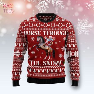 Horse Through The Snow Christmas Ugly Christmas Sweater