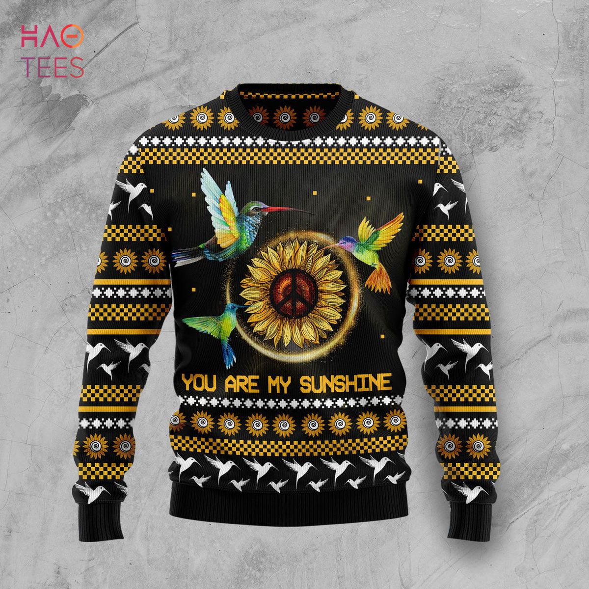 Hummingbird Sunflower Ugly Christmas Sweater