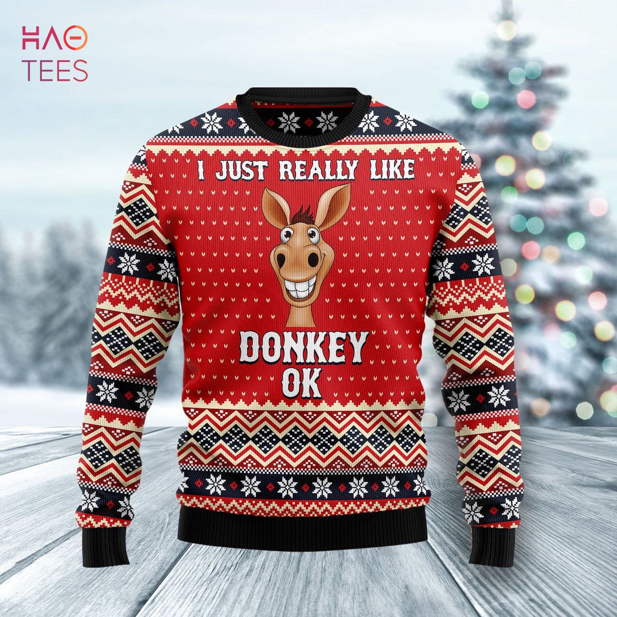 I Just Really Like Donkey Ugly Christmas Sweater
