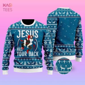 Jesus Has Your Back Jiu Jitsu Ugly Christmas Sweater