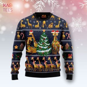 Love Giraffe Ugly Christmas Sweater