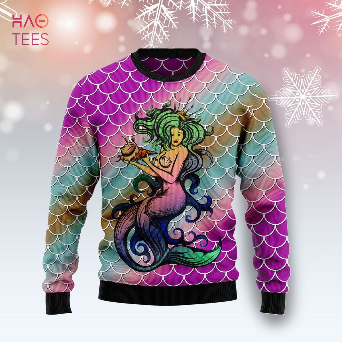 Mermaid Light Ugly Christmas Sweater