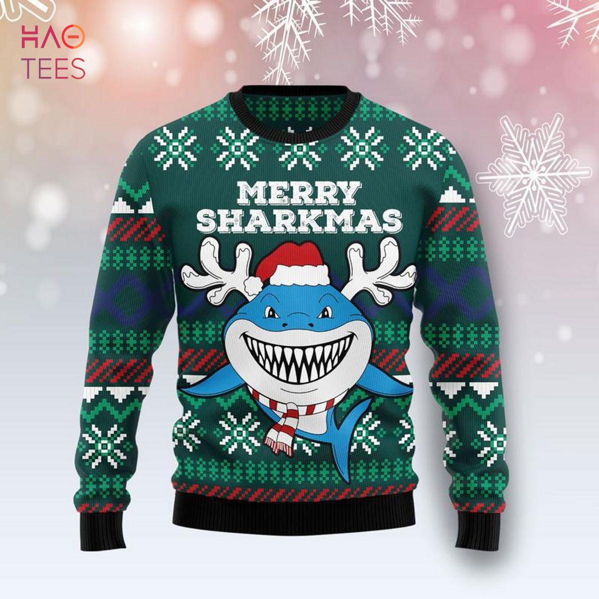 Merry Sharkmas Ugly Christmas Sweater