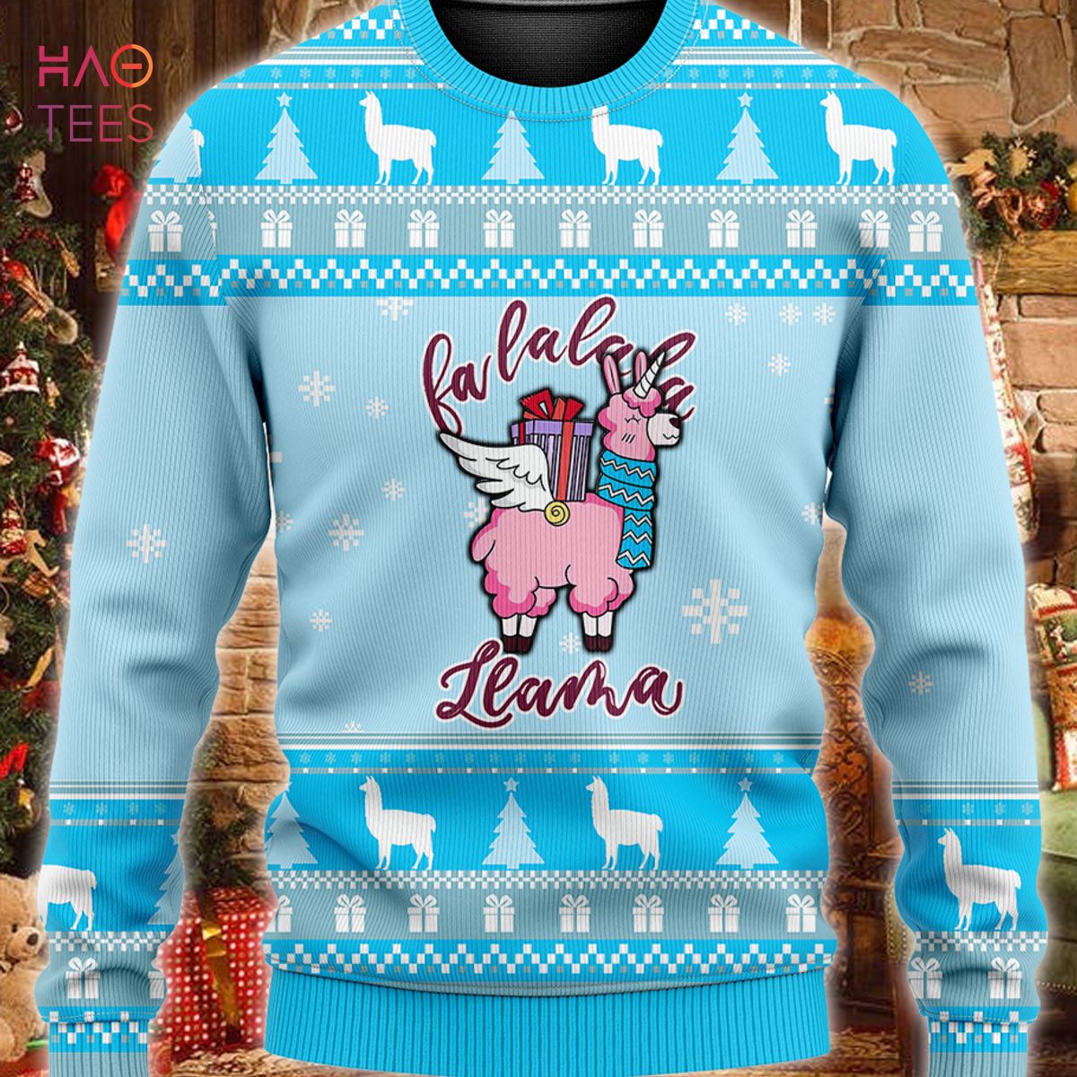 Pink Llama Ugly Christmas Sweater
