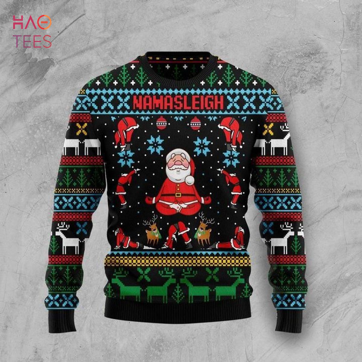 Santa Namasleigh Ugly Christmas Sweater