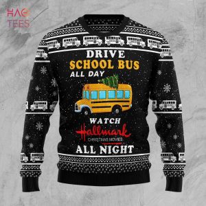 School Bus All Day Ugly Christmas Sweater
