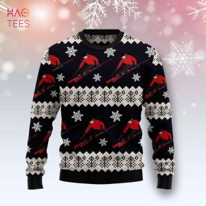 Skiing Snowflake Ugly Christmas Sweater