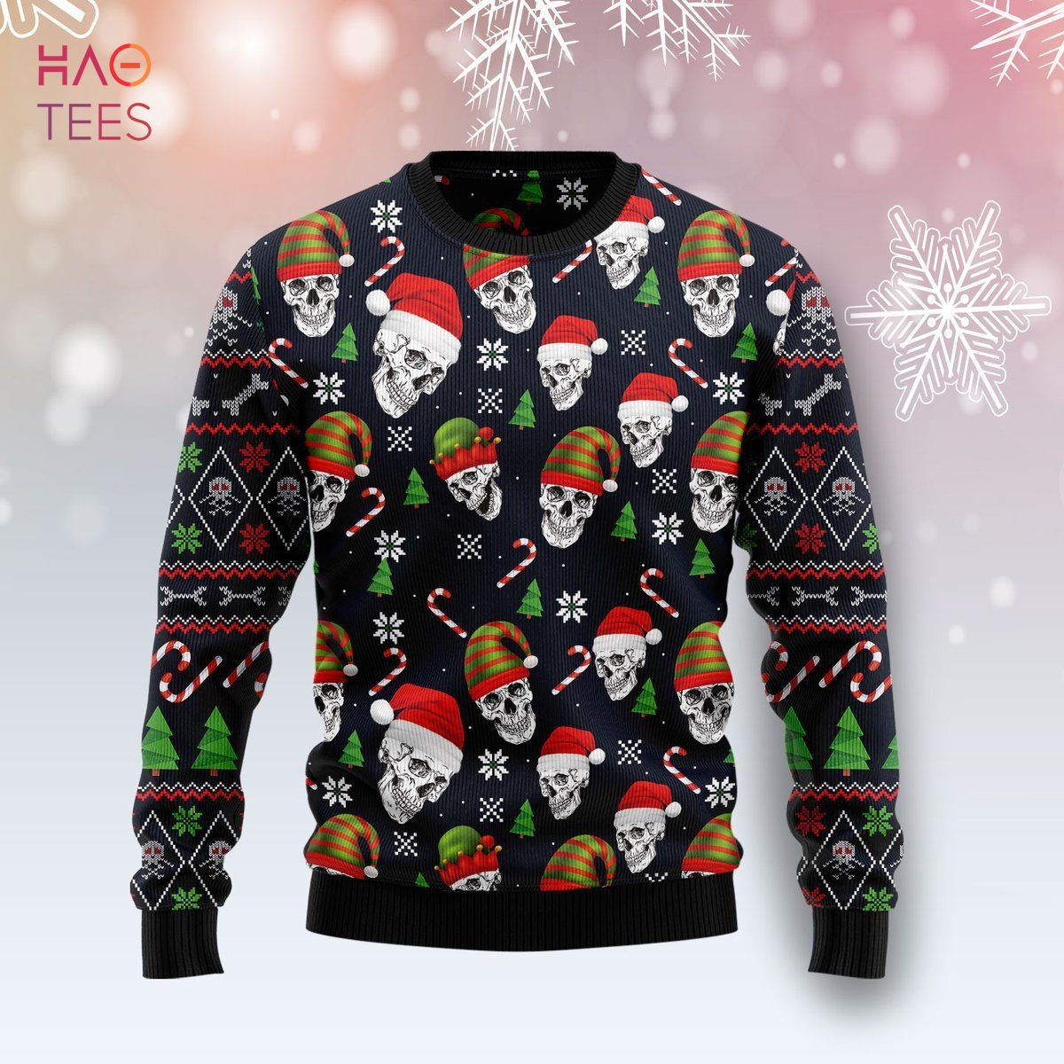 Skull Face Ugly Christmas Sweater