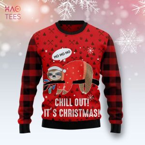 Sloth Chill Out Christmas Ugly Christmas Sweater