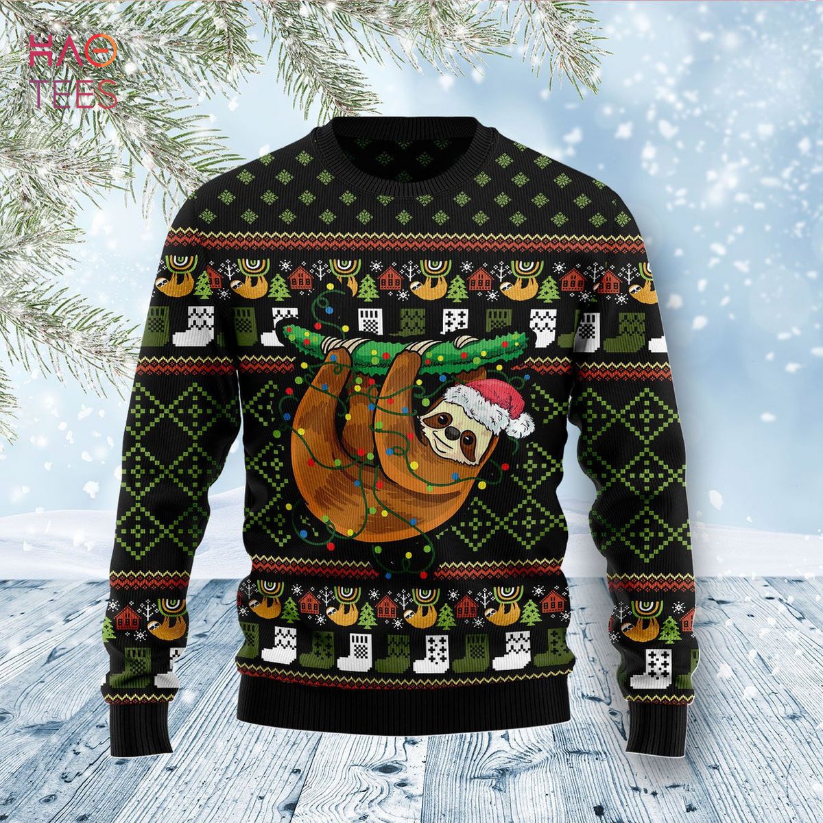 Sloth Light Xmas Ugly Christmas Sweater Sloth Light Xmas Ugly Christmas Sweater