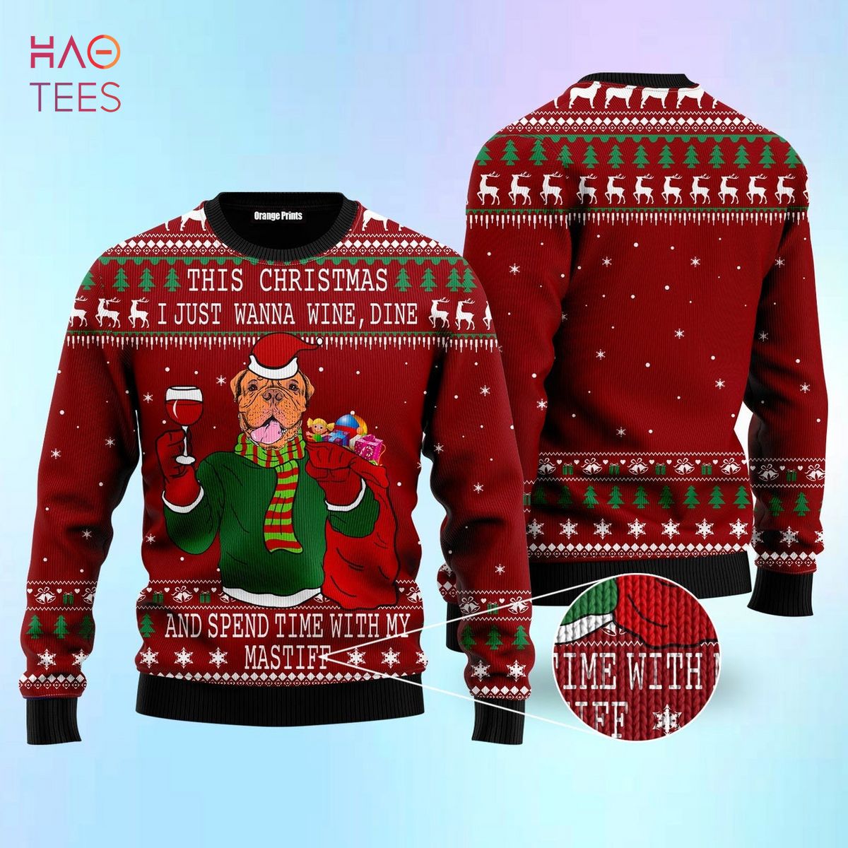Spend Time With My Mastiff Christmas Ugly Christmas Sweater