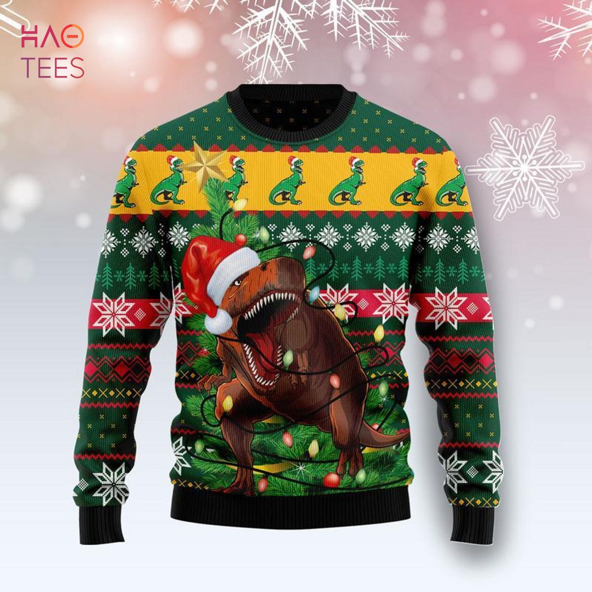 T Rex In Noel Tree Ugly Christmas Sweater T Rex In Noel Tree Ugly Christmas Sweater