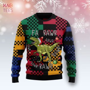 T Rex Rawr Rawr Rawr Ugly Christmas Sweater