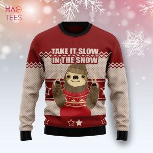 Take It Slow In The Snow Ugly Christmas Sweater
