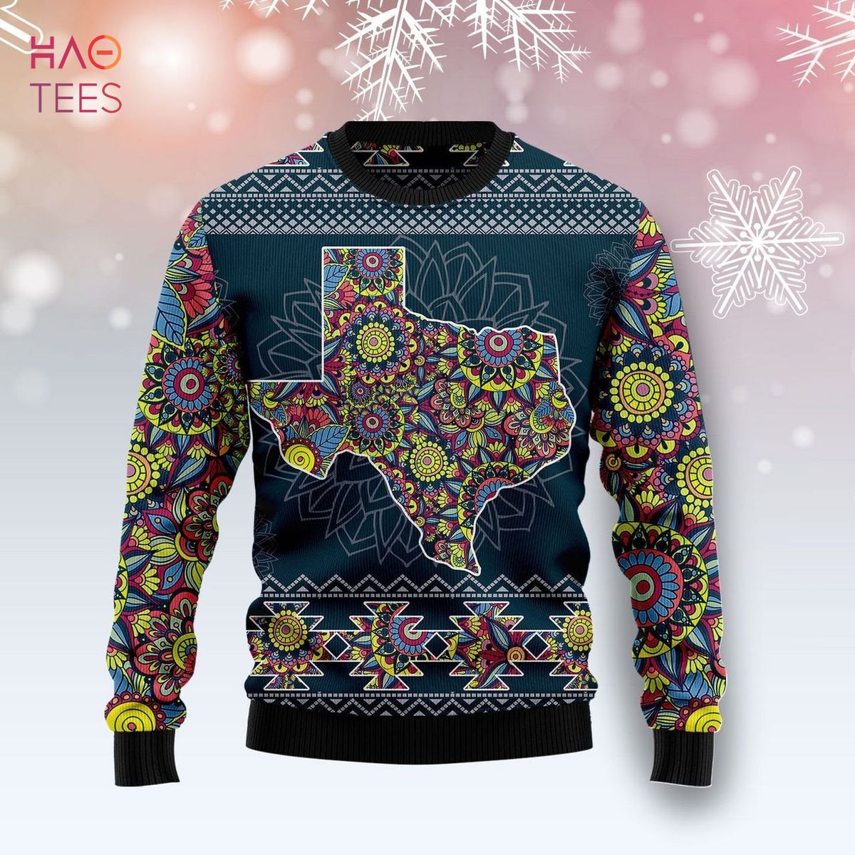 Texas Blue Mandala Ugly Christmas Sweater Texas Blue Mandala Ugly Christmas Sweater