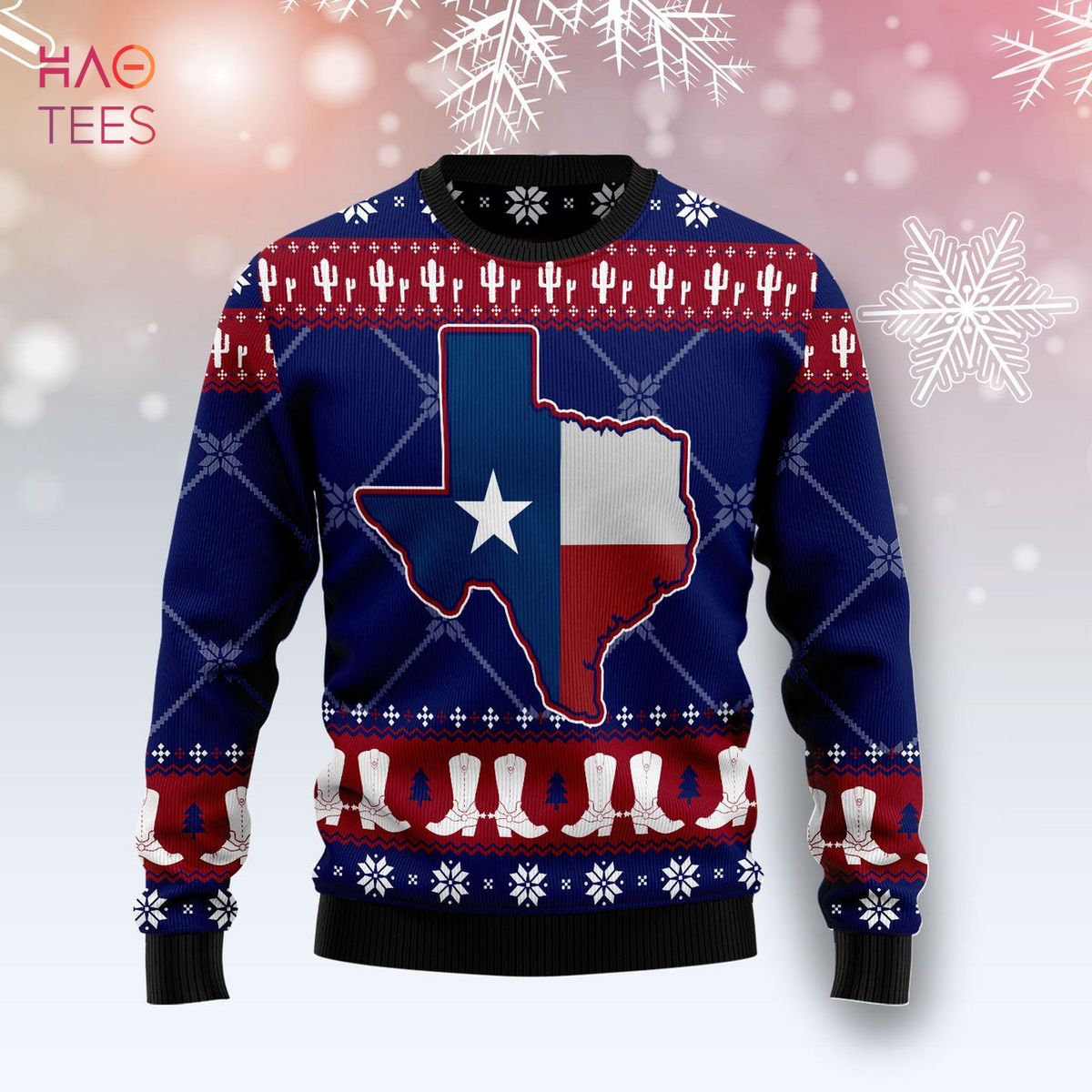 Texas Map Symbols Pattern Ugly Christmas Sweater Texas Map Symbols Pattern Ugly Christmas Sweater