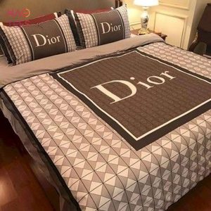 Dior Brown Stripe Luxury Brand Bedding Set Limited Edition