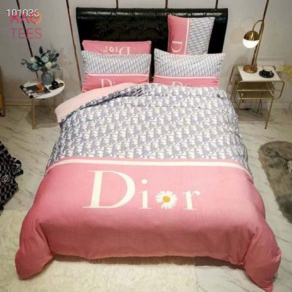 Dior Light Pink Luxury Brand Bedding Set