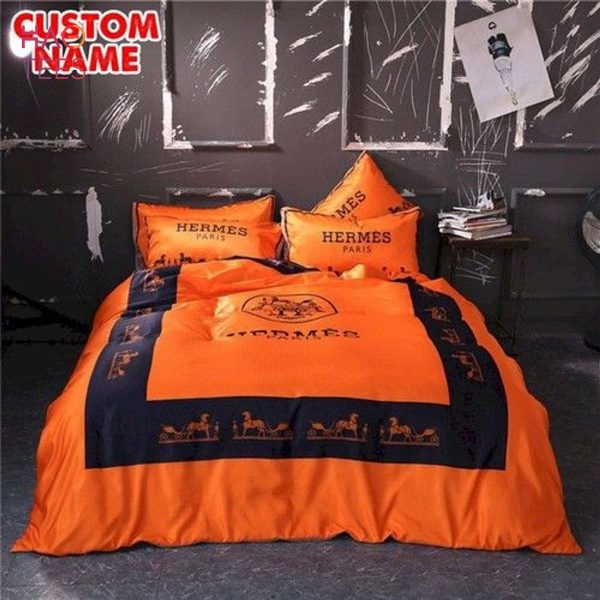 Hermes Luxury Bedding Set Personalized Bedding Set Bedding Set Duvet Cover