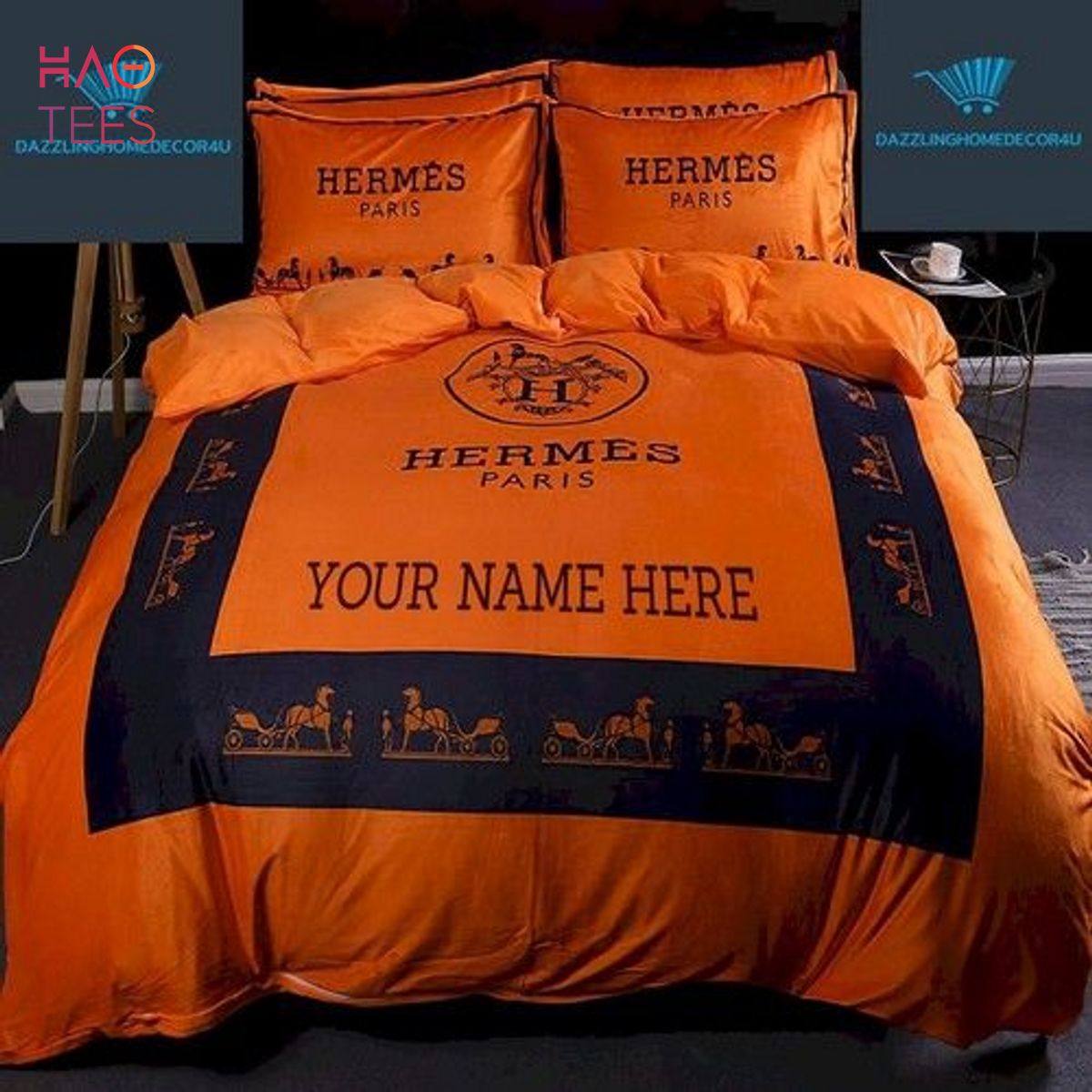 Hermes Paris Your Name Here Bedding Set Limited Edition