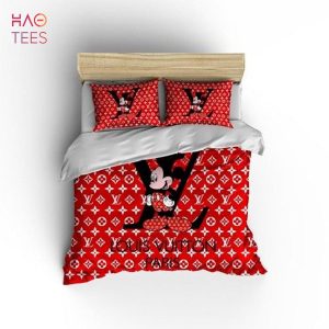 LV Mickey Mouse Luxury Bedding Set Luxury Duvet Cover Duvet Cover And Pillows