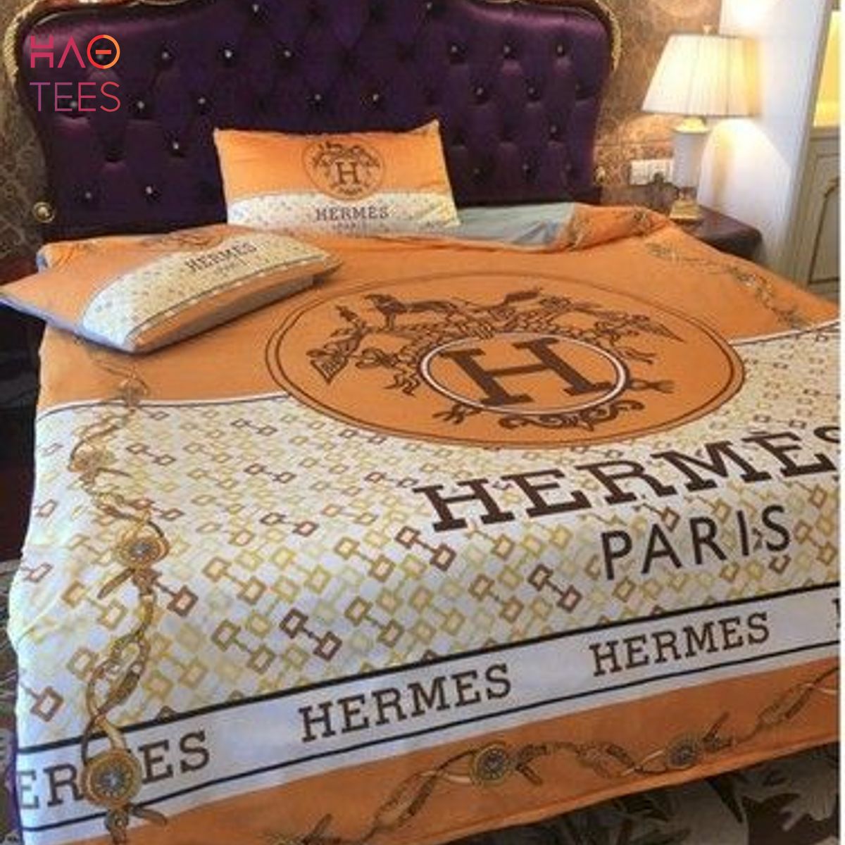 NEW Hermes Paris Light Orange Luxury Color Bedding Set Limited Edition