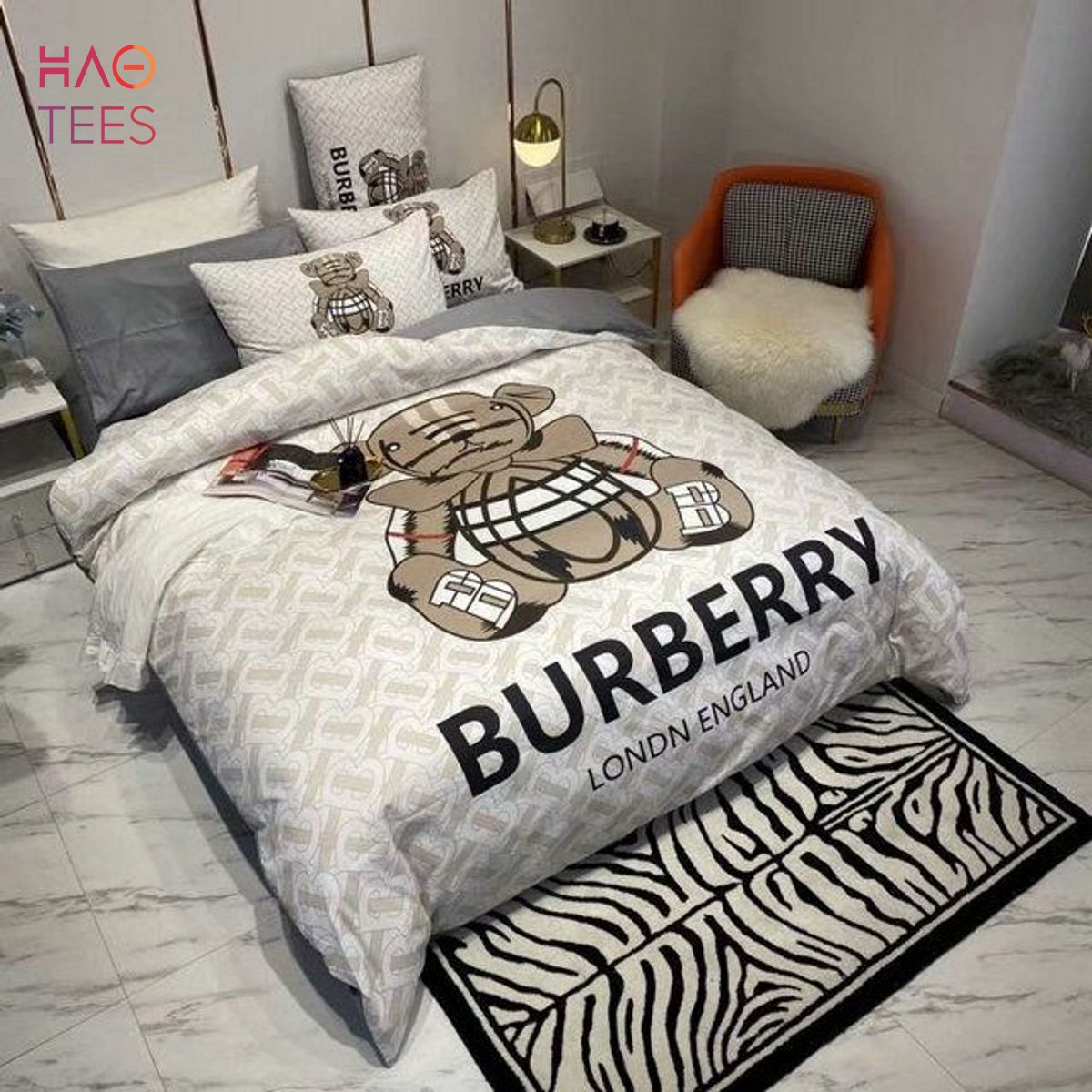 [BEST] Burberry London England Bear Luxury Brand Inspired 3D Personalized Customized Bedding Sets