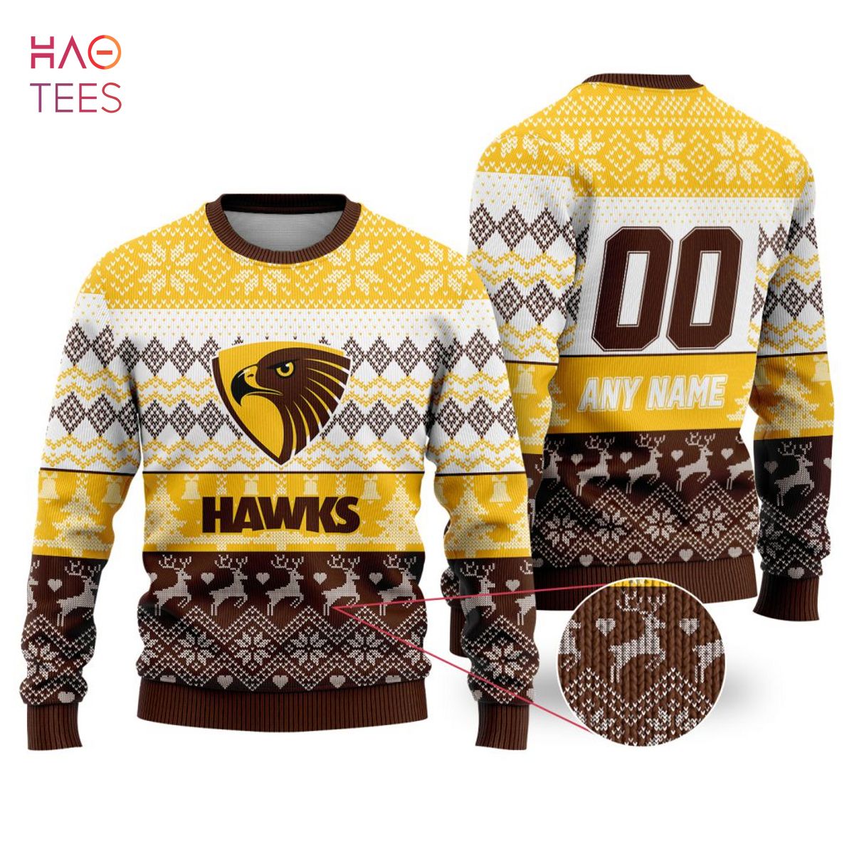 AFL Hawthorn Football Club Special Ugly Christmas Sweater AFL Hawthorn Football Club Special Ugly Christmas Sweater
