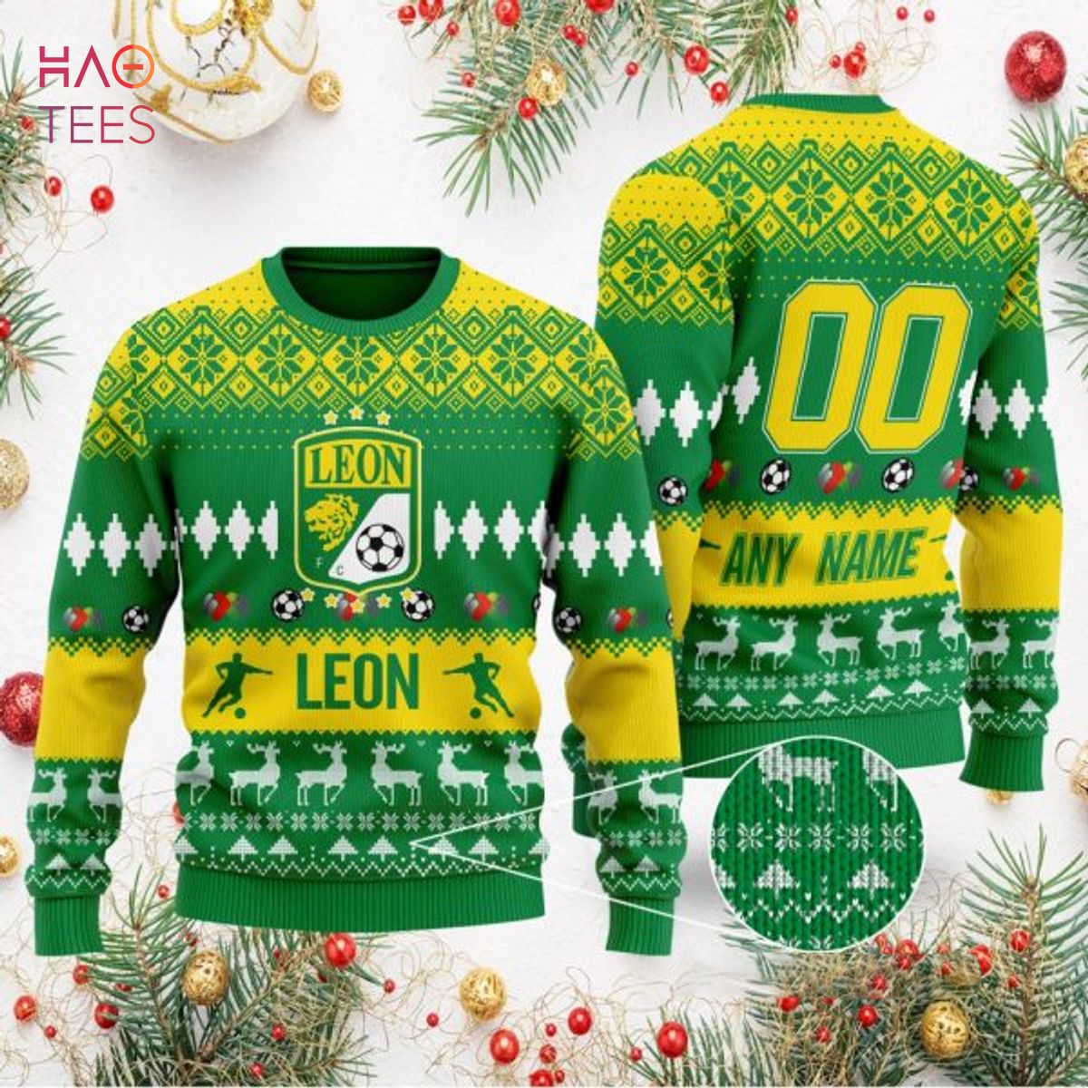 Liga MX Club Len Personalized Specialized 2022 Concepts Ugly Sweater
