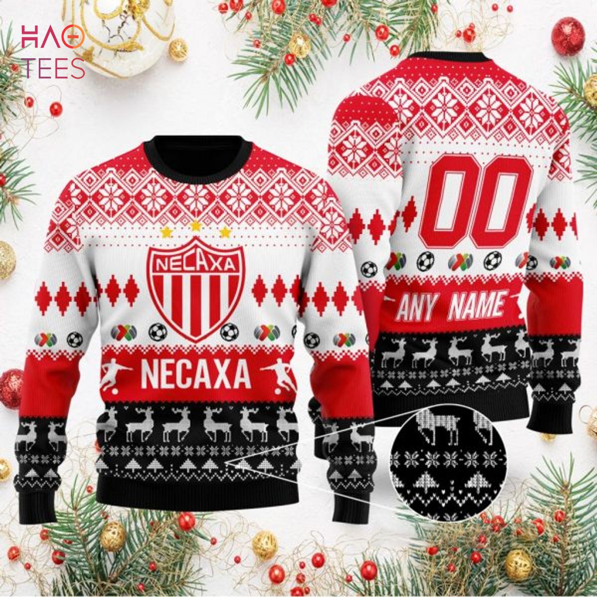 Liga MX Club Necaxa Personalized Specialized 2022 Concepts Ugly Sweater