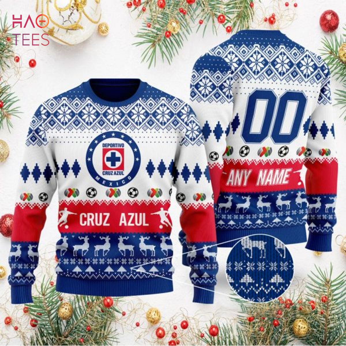 Liga MX Cruz Azul Personalized Specialized 2022 Concepts Ugly Sweater