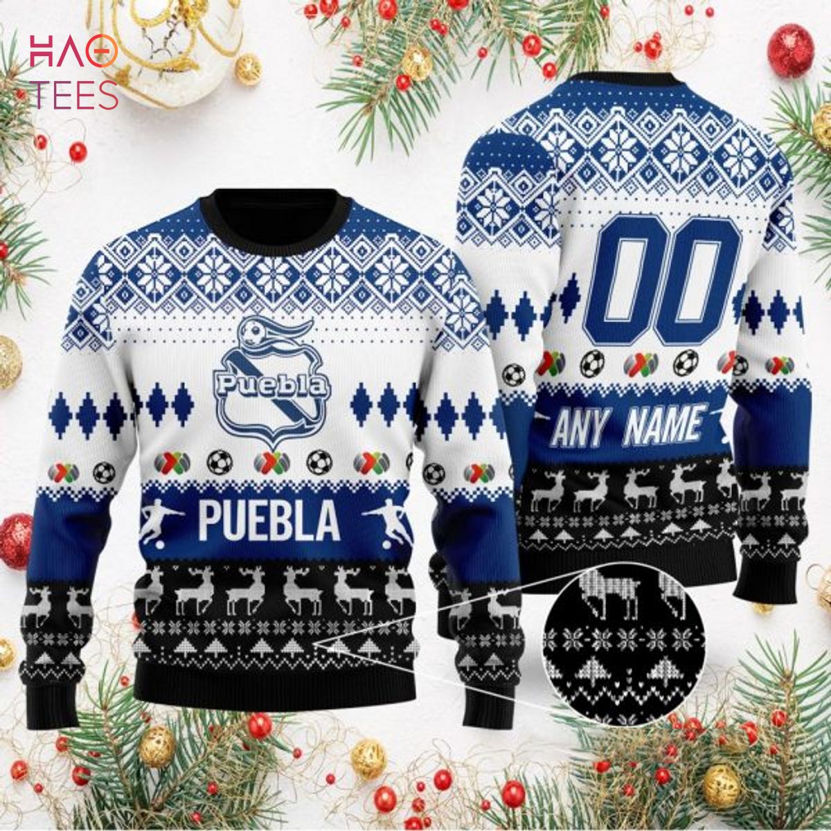Liga MX Puebla FC Personalized Specialized 2022 Concepts Ugly Sweater