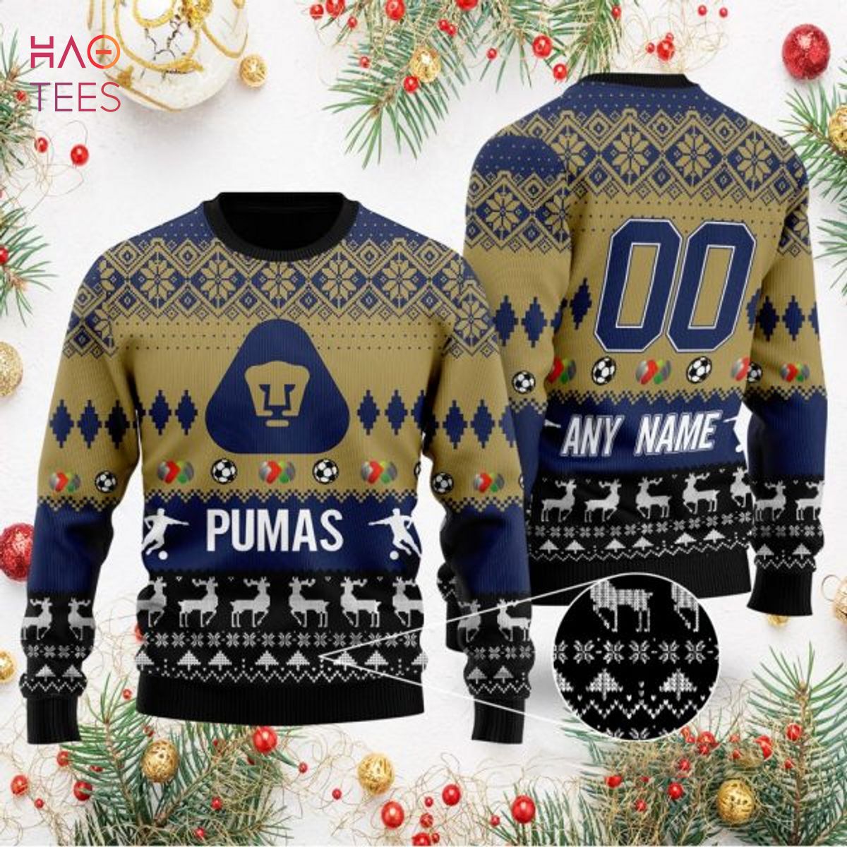 Liga MX Pumas UNAM Personalized Specialized 2022 Concepts Ugly Sweater