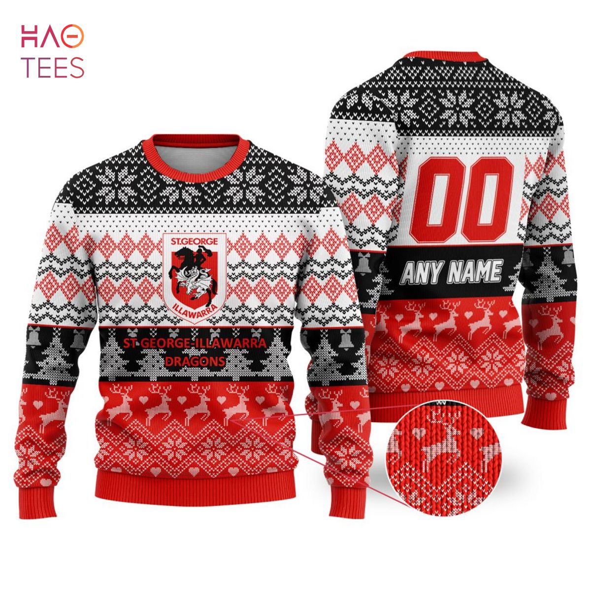 NRL St. George Illawarra Dragons Special Ugly Christmas Sweater NRL St. George Illawarra Dragons Special Ugly Christmas Sweater