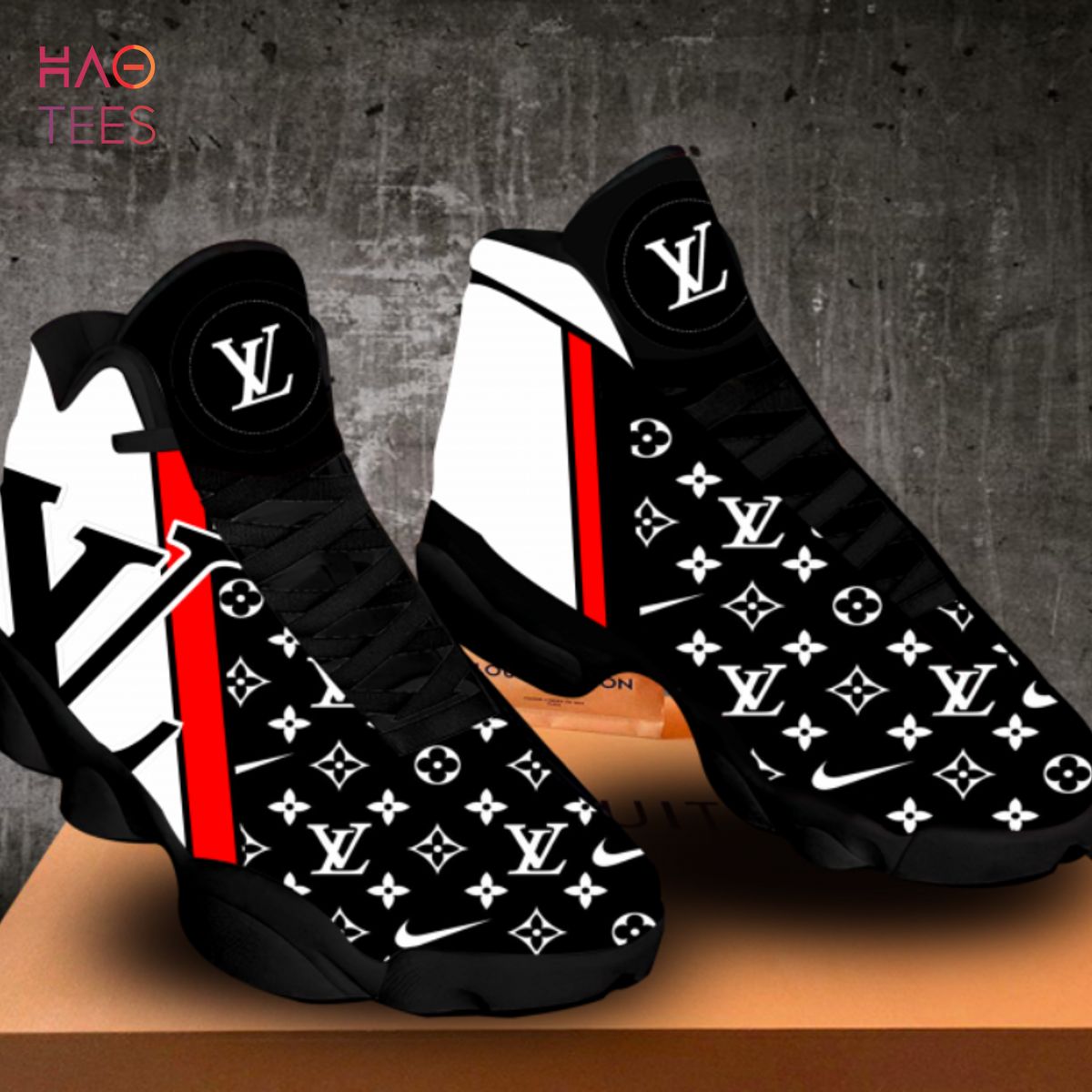 Louis Vuitton Black Mix White Luxury Limited Edition Shoes, Sneaker Version 2 Luxury Store