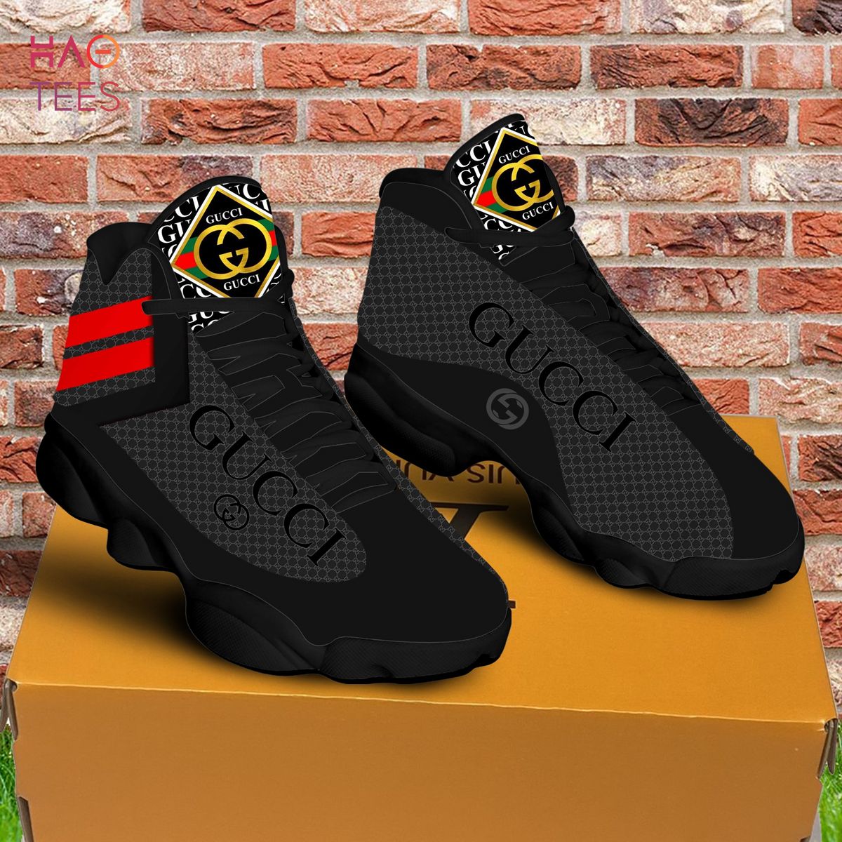 Luxury Gucci Black Red Air Jordan 13 Sneakers Shoes