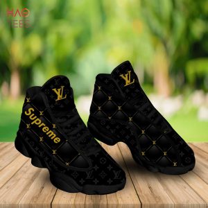 Louis Vuitton Lv X Supreme Black Air Jordan 13 Sneakers Shoes Gifts For Men Women