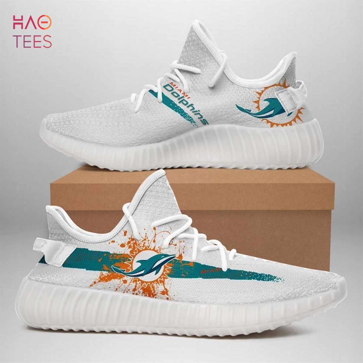 Miami Dolphins Nfl Sport Teams Runing Yeezy Sneakers Shoes