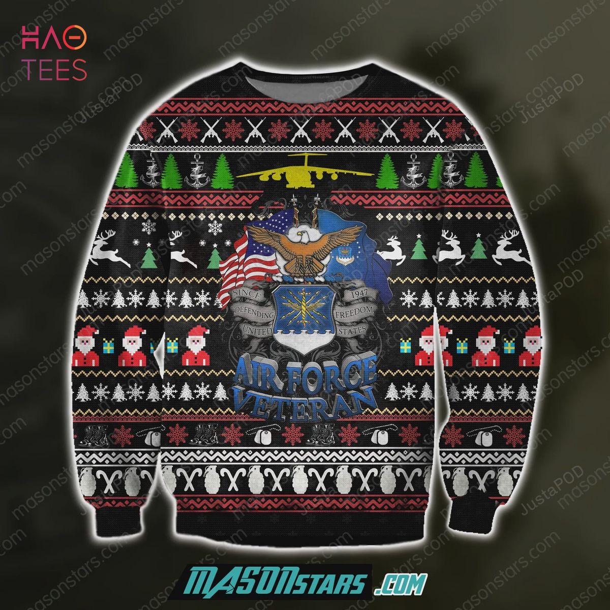 BEST 3D All Over Print Air Force Veteran Ugly Christmas Sweater BEST 3D All Over Print Air Force Veteran Ugly Christmas Sweater