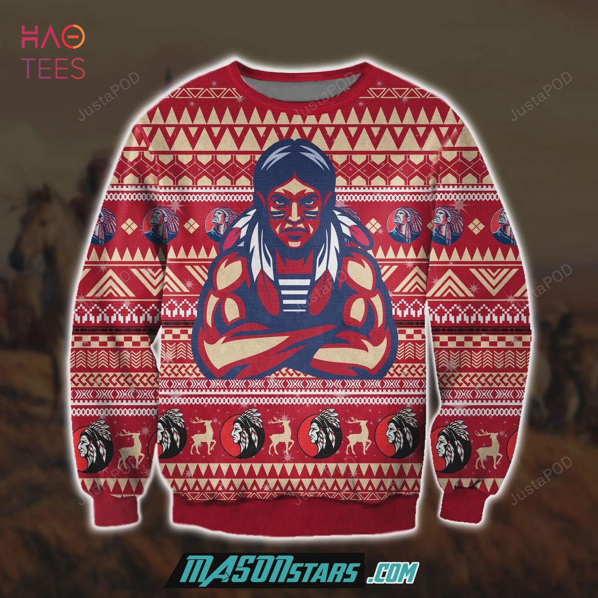 BEST 3D ALL OVER PRINT NATIVE AMERICAN UGLY CHRISTMAS SWEATER 204